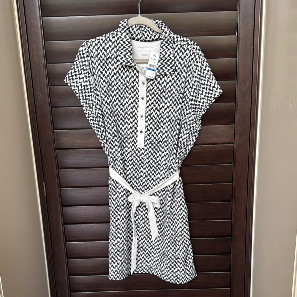 ⸻

Tommy Bahama Black & White Polo Shirt Dress - Size XL - NWT